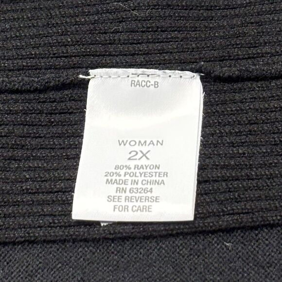 Roz & Ali Women's (2X) Black Sleeveless Cowl Neck Sweater 9”of Material for Cowl - Picture 10 of 11